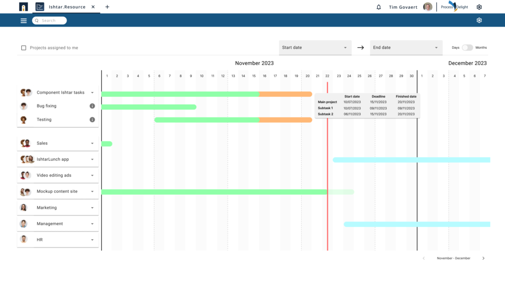 Diagramme de Gantt 2.1 arrondi