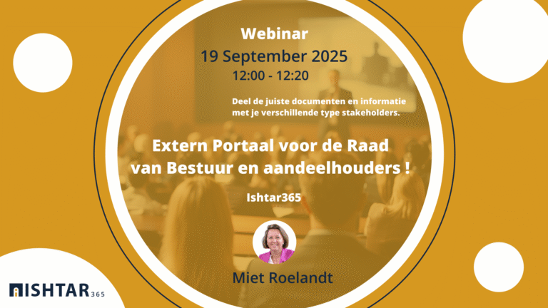 Webinar | Extern Portaal voor de Raad van Bestuur en aandeelhouders